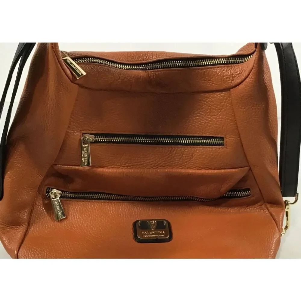 VALENTINA EUC ITALIAN LEATHER CONVERTIBLE BACKPACK SHOULDER BAG